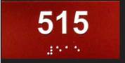 Room number 515 written in Braille.